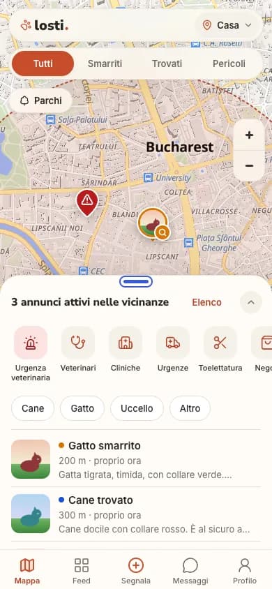 La mappa di Berry con gli annunci attivi in zona e una nuova notifica